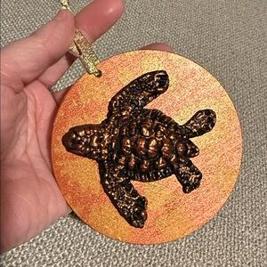 Bronze Sea Turtle Handcrafted Holiday Ornament Loran Chavez